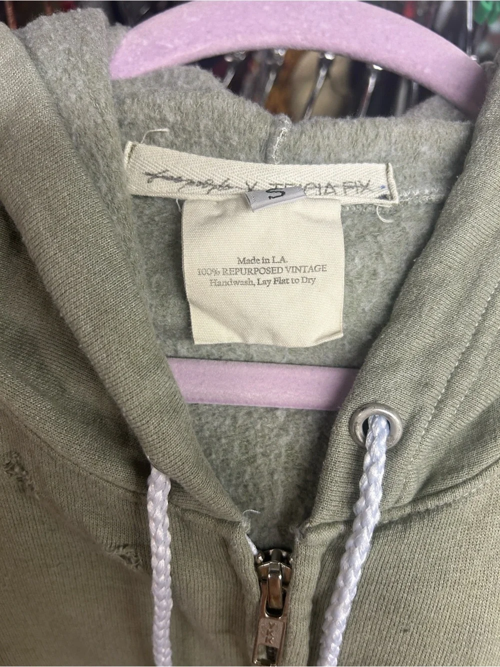 NWOT Free People x Tricia Fix Stitch LA Zip-Up Hoodie S